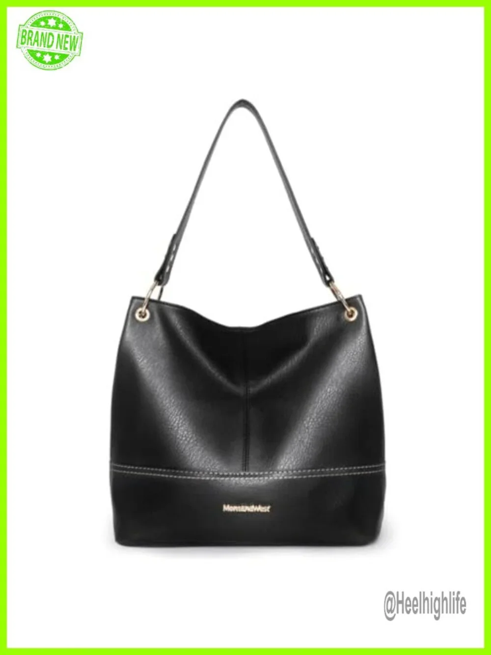 Vegan Leather Hobo Bag Shoulder Handbag Tote Purse with Back Pocket